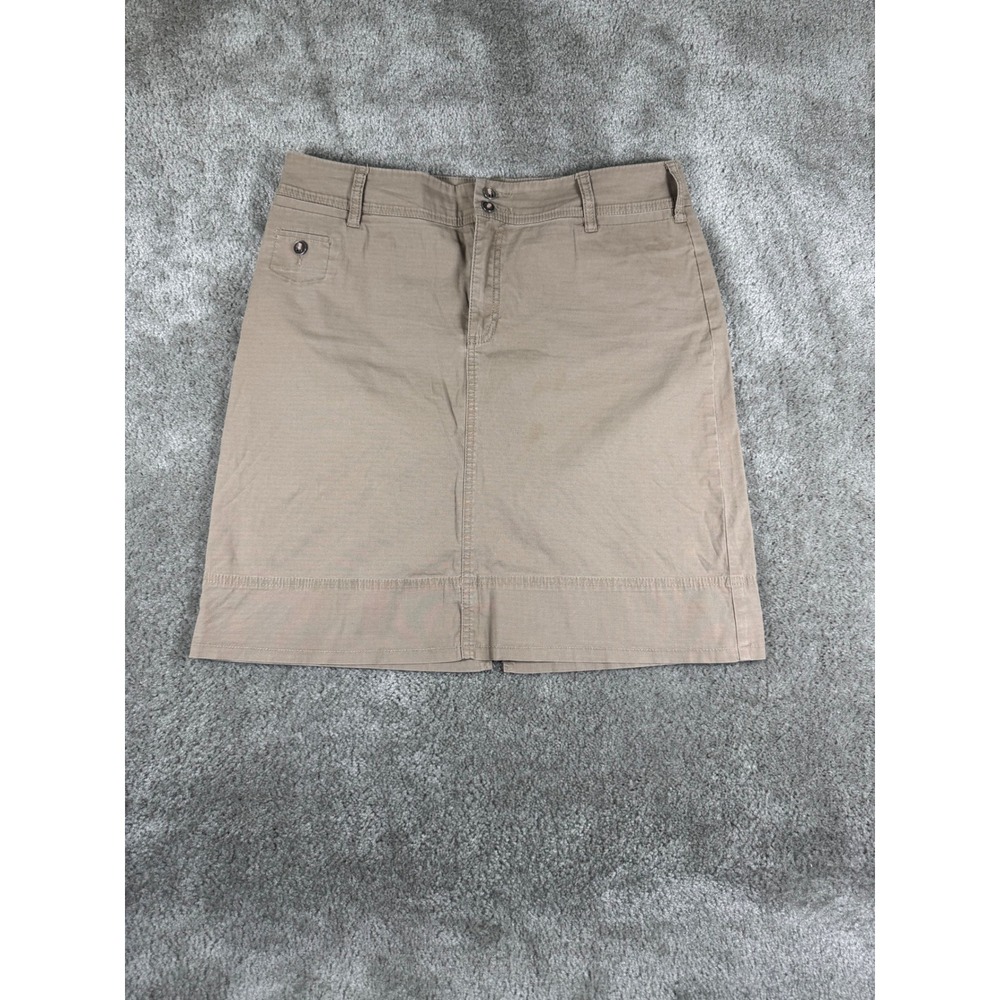 Tribal Khaki Tan Cotton Blend Straight Skirt Size 10 Style 7877O-253